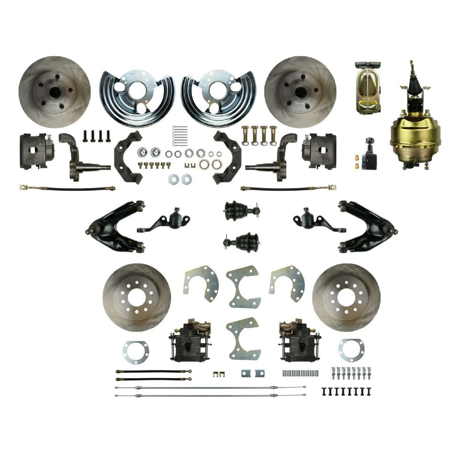The Right Stuff 1965-76 Mopar A-Body, 8" Booster, 4-Wheel Power Disc Brake Conversion Kit - (MDC46DC)