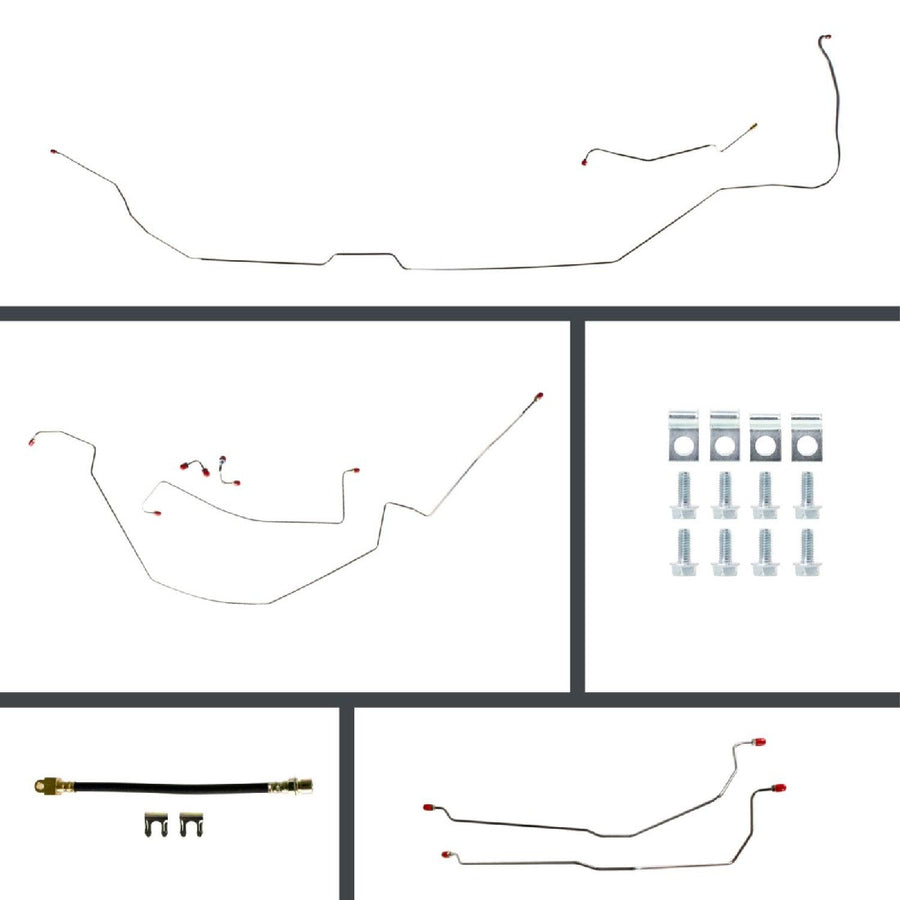 The Right Stuff 1966 GM A-Body, Pre-Bent Power 4-Wheel Disc Brake Conversion Line Kit - (AOP66H4)