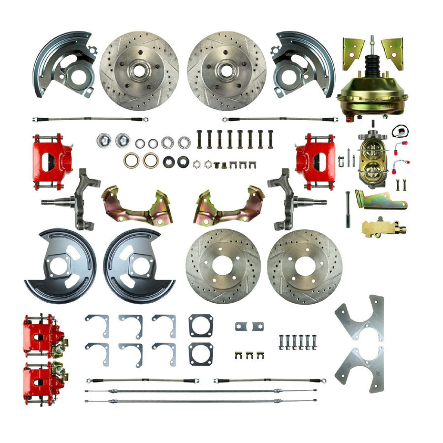 The Right Stuff 64-72 GM A-Body, Power 9" Booster, 2" Drop, 4-Wheel Disc Brake Conversion Kit - (AFXDC41DZ)