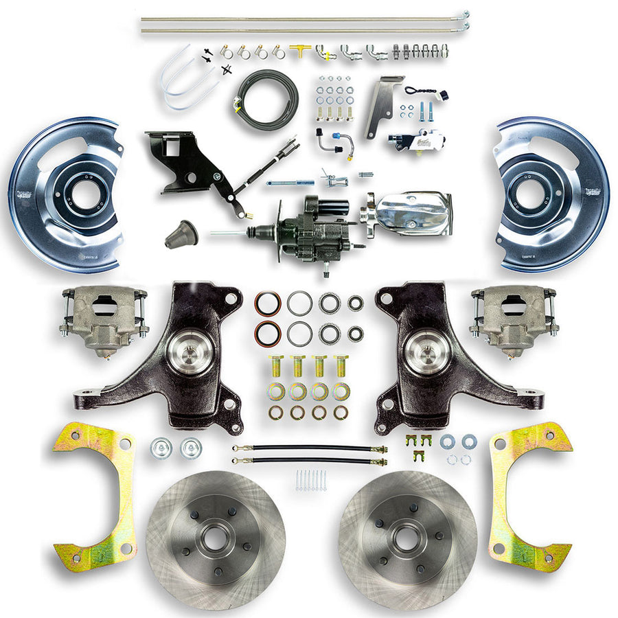 The Right Stuff 1967-70 GM C10/C15 Truck/Suburban 2" Drop, Chrome Power Hydraulic Brake Assist Disc Conv - (THB6725DX)