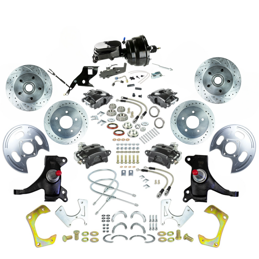 The Right Stuff 71-72 GM C10/15 Truck/Sub 2" Drop Power 4 Wheel Disc Black Caliper Black Upper - (TDC7155DBY)