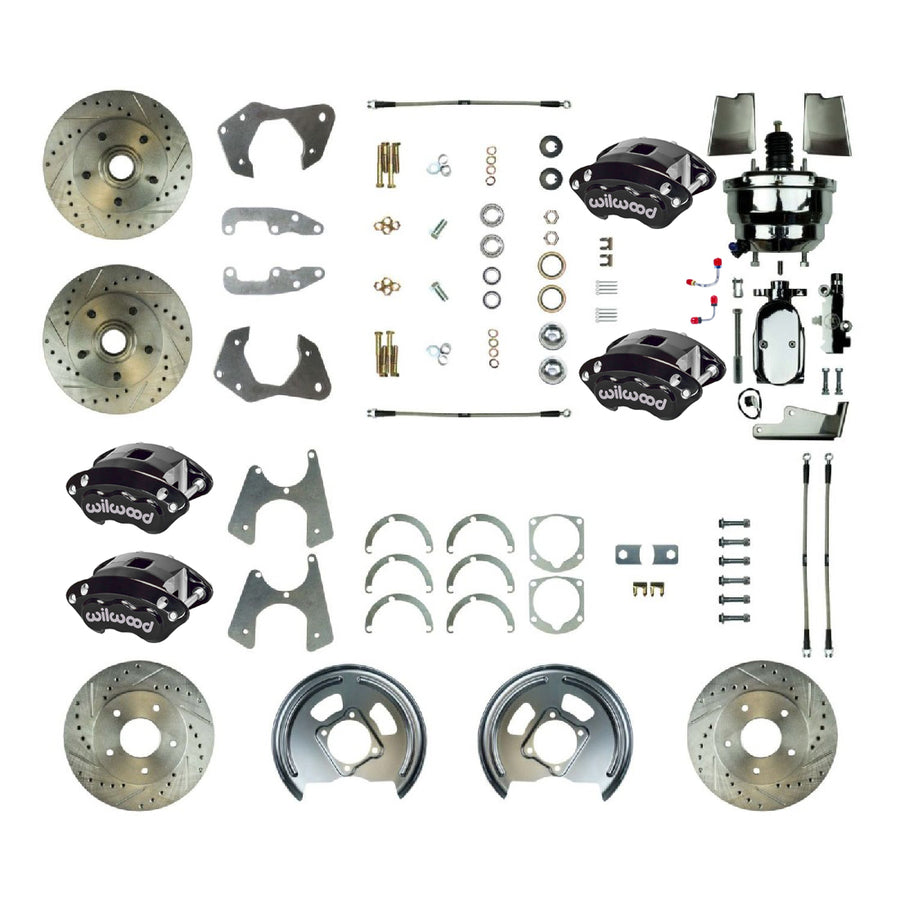 The Right Stuff 1965-68 Impala, 8"Booster, Performance 4-Wheel Power Disc Brake Conversion Kit - (FSC664DCCSX)
