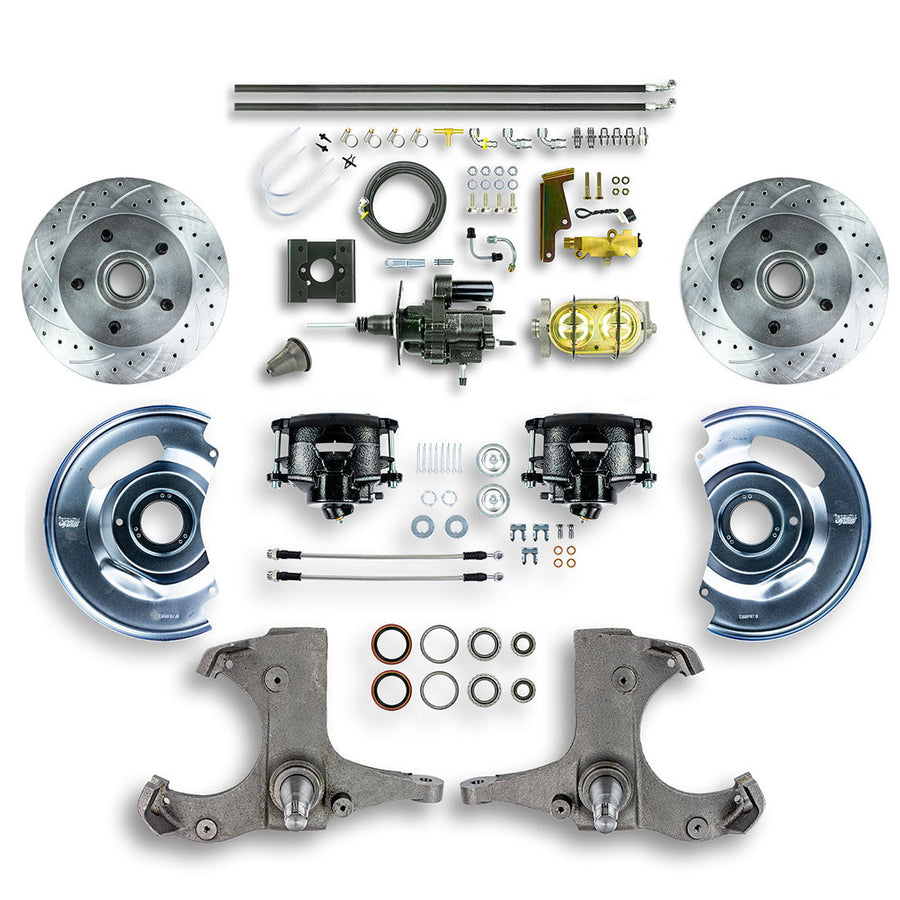 The Right Stuff 1963-66 Chevy/GMC Truck/Suburban, Hydraulic Brake Assist Front Disc Brake Conv Blk Calipers - (THB6325B)