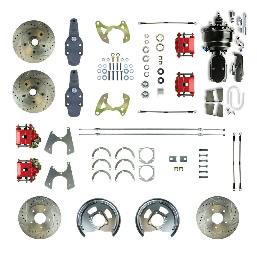 The Right Stuff 1965-70 Impala, 2" Drop, 8" Booster, Power 4-Wheel Disc Brake Conversion Kit - (FSC654DCDZY)