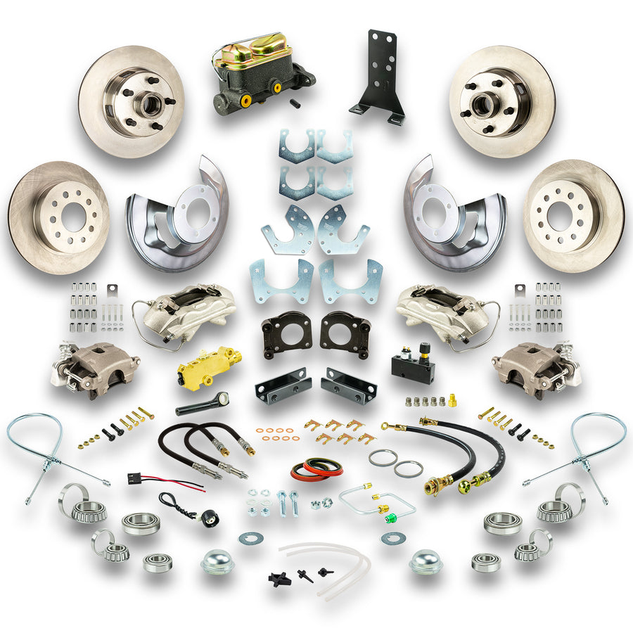 The Right Stuff 1964-66 Ford Manual 4 Wheel Disc Conversion Kit, with Small Ford 9" or 8" Rear End - (ZSD6455)