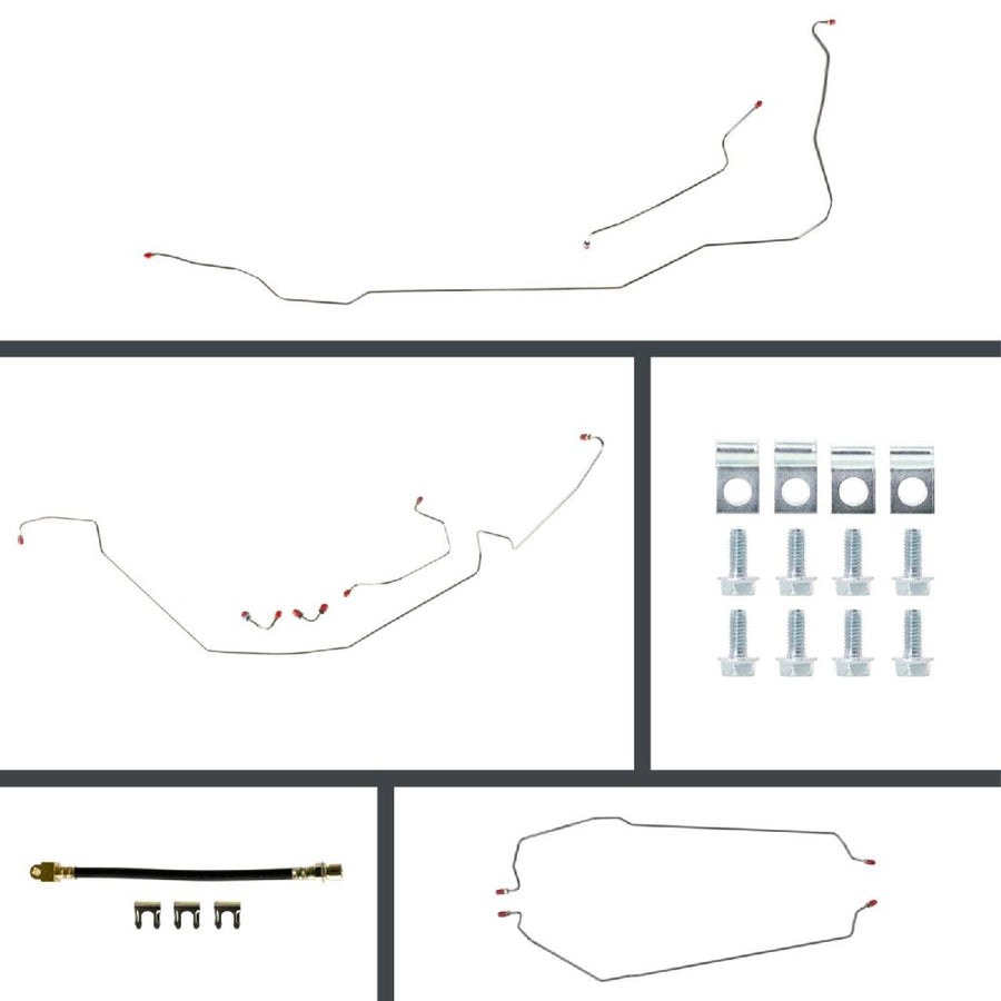 The Right Stuff 1966 GM A-Body, Pre-Bent OE Steel Front Disc Conversion 4-Wheel Brake Line Kit - (ASM66C2)