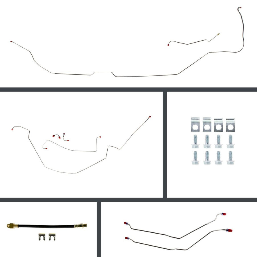The Right Stuff 1967 GM A-Body, Pre-Bent Power 4-Wheel Disc Brake Conversion Line Kit - (AOP67H4)