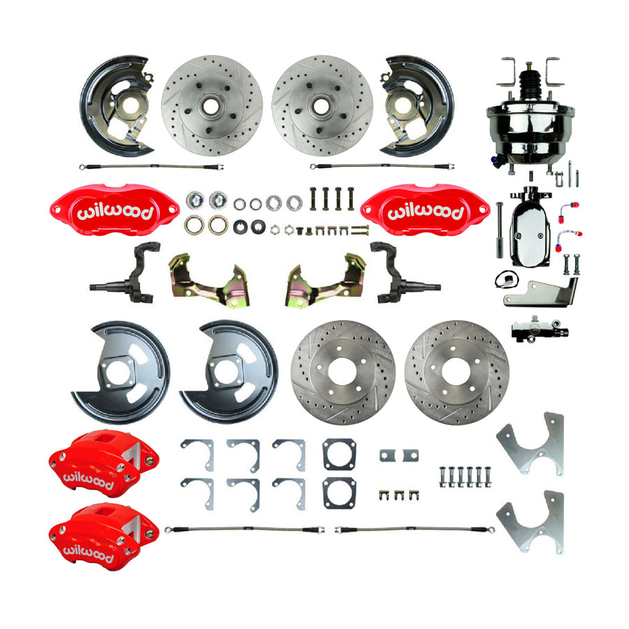The Right Stuff 67-69 GM F-Body, Staggered, Power 8" Booster 4 Wheel Disc Brake Conversion - (AFXDC25CZX)