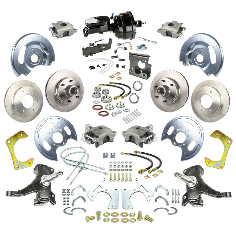 The Right Stuff 67-70 GM C10/15 Truck/Suburban 2" Drop, Power 4-Wheel Disc Brake Kit Black Upper 6x5.5 Bolt Pattern - (TDC6756DY)