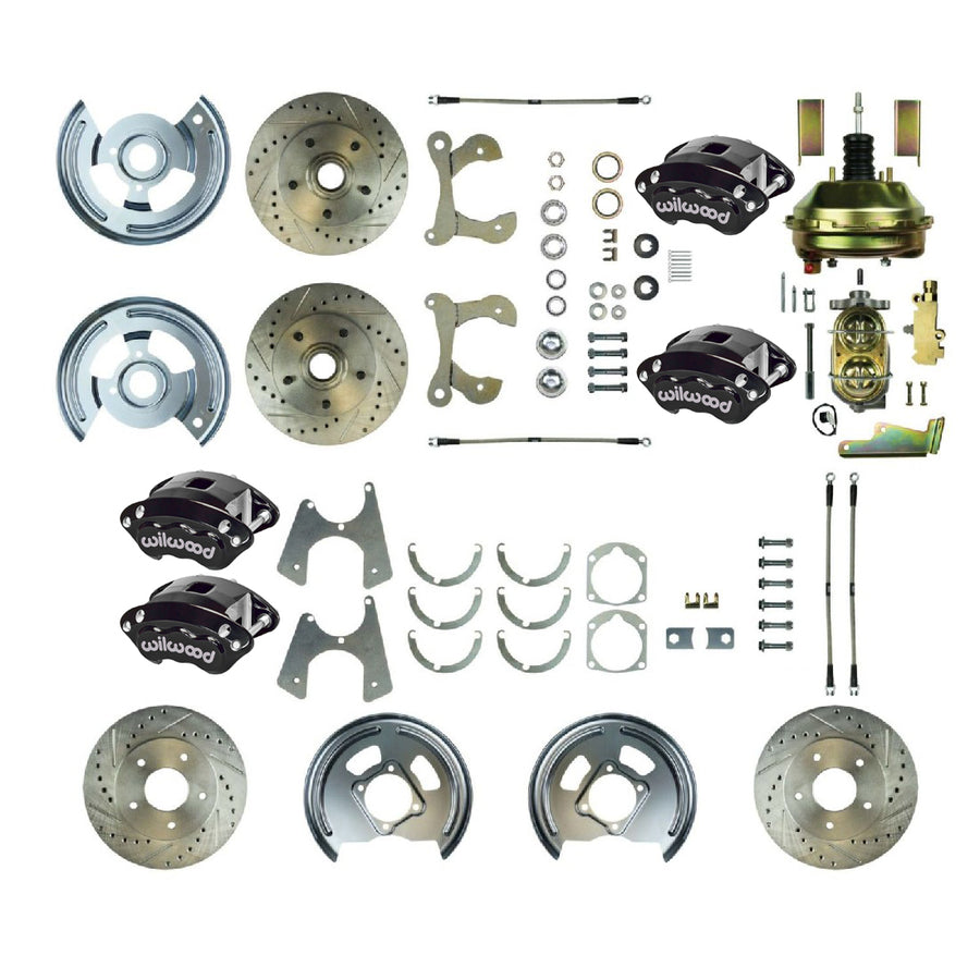 The Right Stuff 1955-58 Chevrolet Bel Air, 9" Booster, 4-Wheel Power Disc Brake Conversion Kit - (FSC564DCCS)