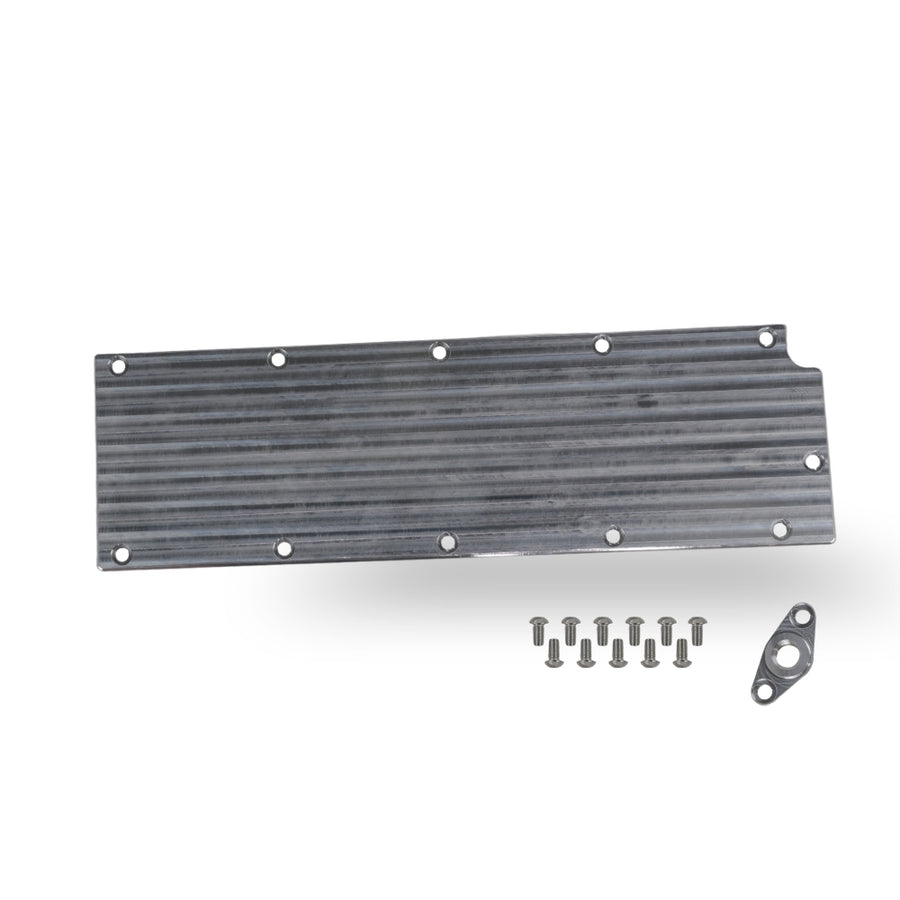 The Right Stuff Gen 4 LS Valley Cover with Oil Pressure Sensor Adapter, Pocketed, Natural Machined - (G4LSVC2-K)