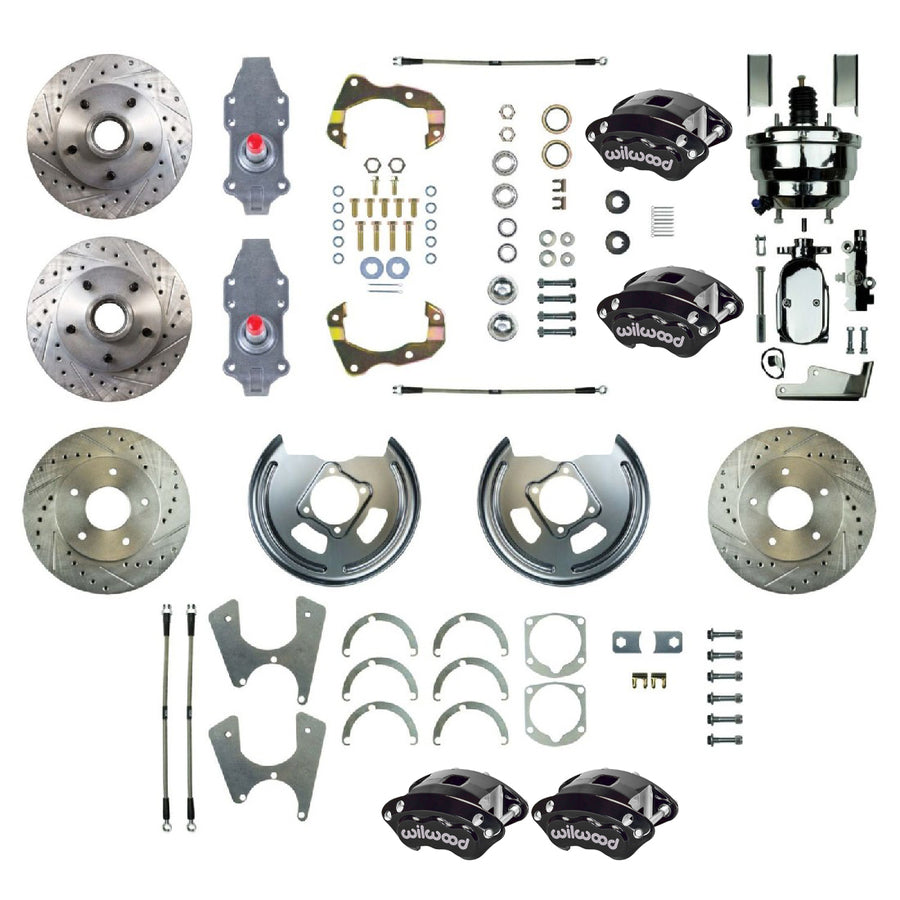 The Right Stuff 1955-58 Bel Air, 9" Booster, 2" Drop, 4-Wheel Power Disc Brake Conversion Kit - (FSC564DCDSX)
