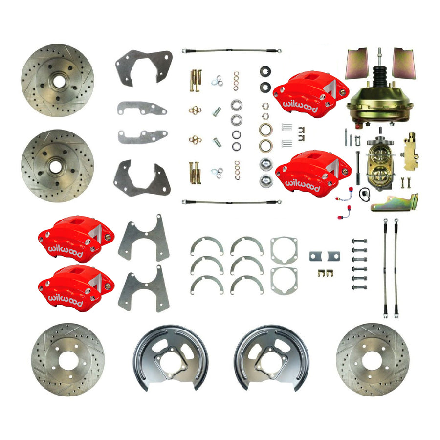 The Right Stuff 1965-68 Impala, 9"Booster, Performance 4-Wheel Power Disc Brake Conversion Kit - (FSC664DCCZ)