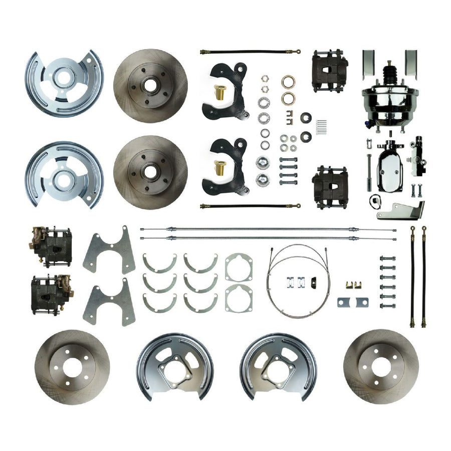 The Right Stuff 1958 Impala, 2" Drop, 8" Booster, 4-Wheel Power Disc Brake Conversion Kit - (FSC584DCCX)