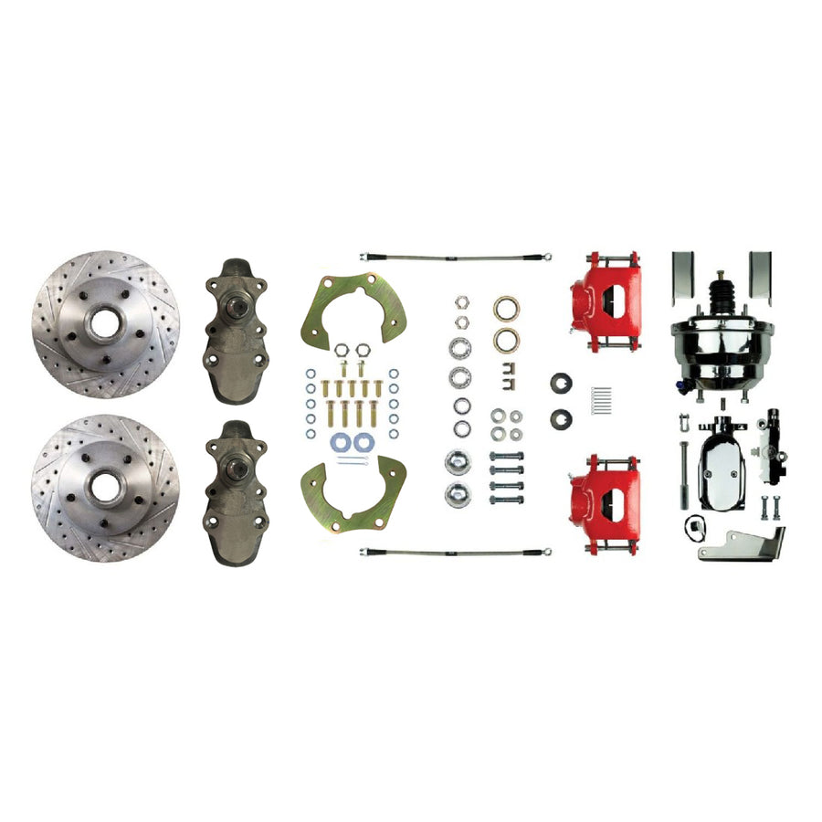 The Right Stuff 1955-57 Chevrolet Bel Air, 8" Booster 2" Drop Power Front Disc Brake Conversion - (FSC55DCDZX)