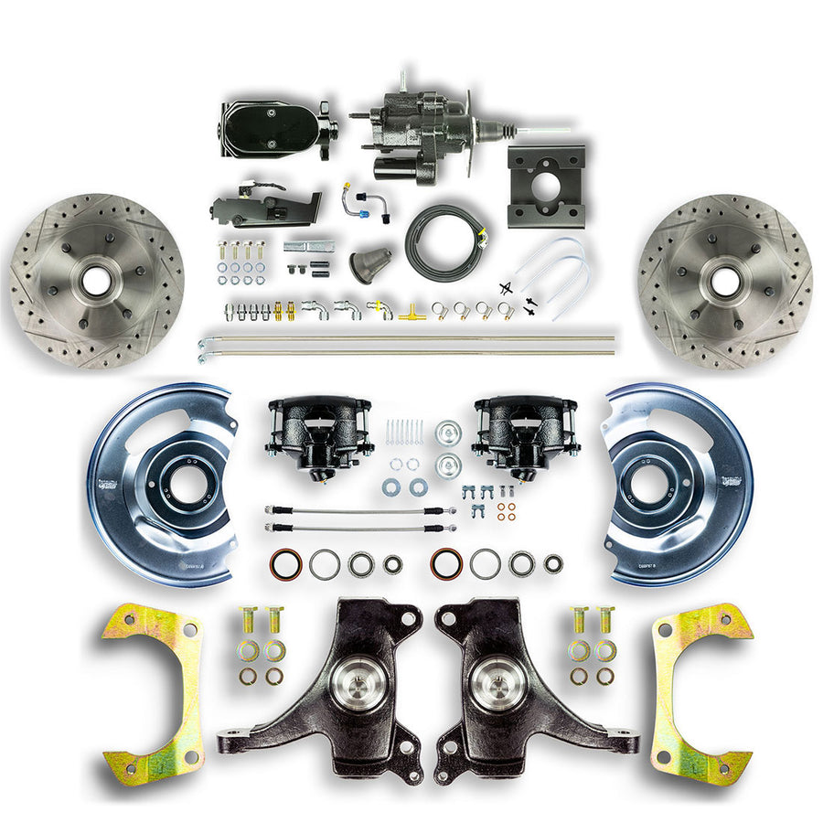 The Right Stuff 1963-66 Chevy/GMC Truck/Sub, 2" Drop, Black Hydraulic Brake Assist Disc Conv Blk Calipers - (THB6326DBY)