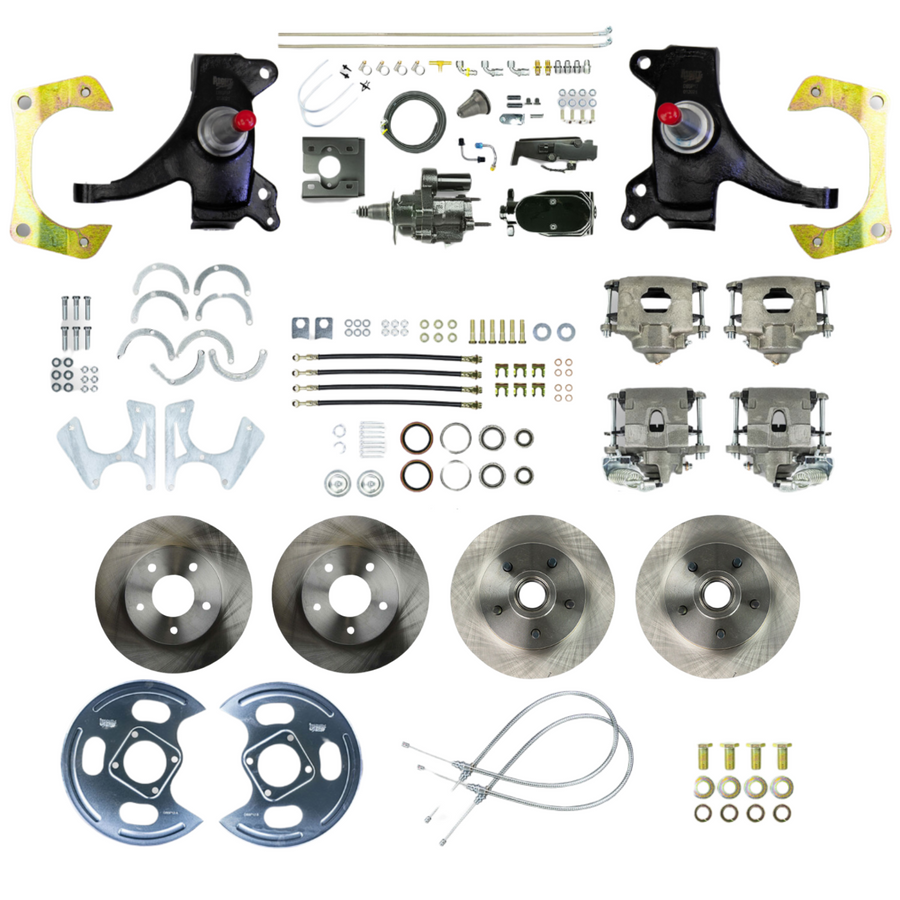 The Right Stuff 71-72 GM C10/15 Truck/Suburban 2" Drop Black Hydraulic Brake Assist 4-Wheel Disc Conversion - (THB7155DY)
