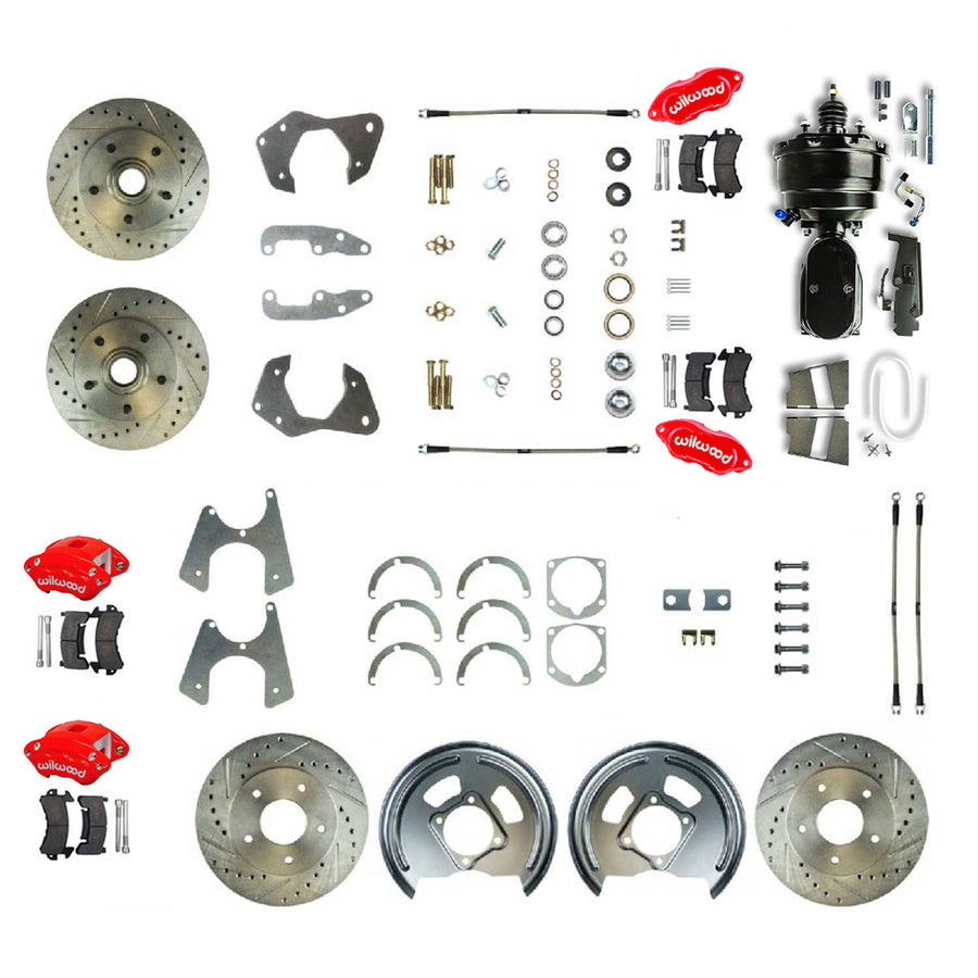 The Right Stuff 1965-68 Impala, 8"Booster, Performance 4-Wheel Power Disc Brake Conversion Kit - (FSC664DCCZY)