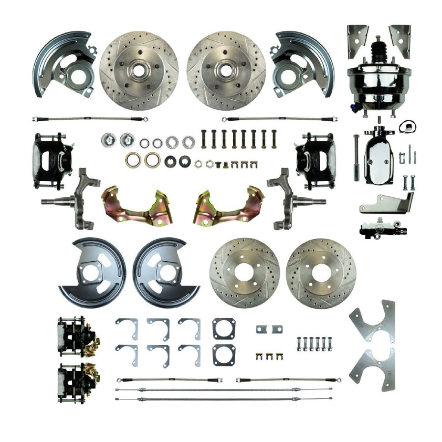 The Right Stuff 1967-1972 GM A-Body, Power 8" Booster, 2" Drop, 4-Wheel Disc Brake Conversion - (AFXDC46DSX)