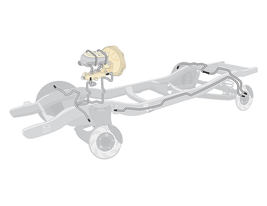 The Right Stuff 1971 GM Shortbed Truck, Pre-Bent Stainless Steel Complete Brake Line Kit - (TBS7119S)