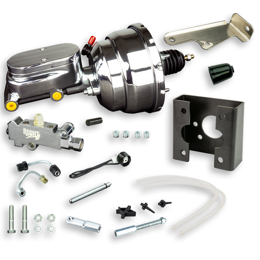 The Right Stuff 63-66 GM & GMC C/K Truck, 8" Chrome Booster Master Combination Kit Disc/Drum - (J86310971)
