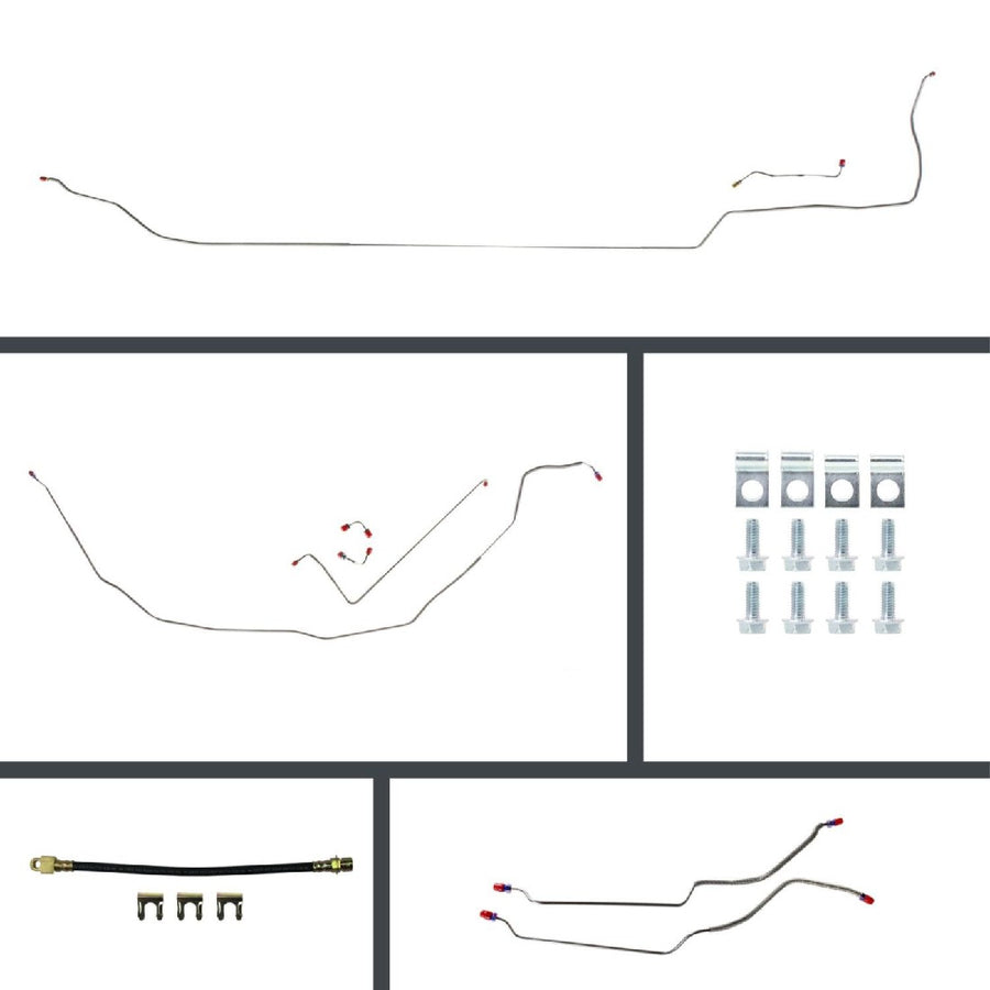 The Right Stuff 69-72 GM A-Body, Pre-Bent Stainless Front Disc Conversion 4-Wheel Brake Line Kit - (ASM69C4)
