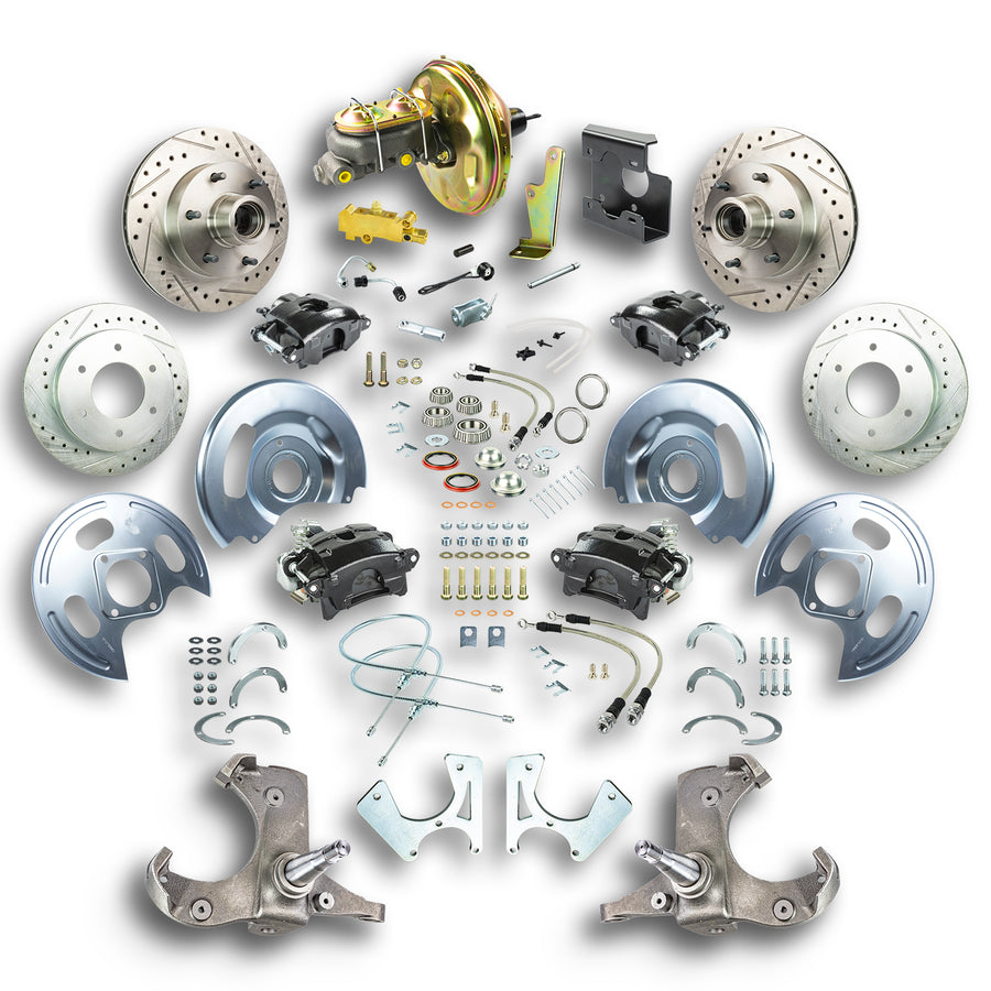 The Right Stuff 67-70 GM C10/C15 Truck/Suburban W/2WD, Pwr 4-Wheel Disc Brake Kit, Blk Caliper 6x5.5 Bolt Pattern - (TDC6756B)