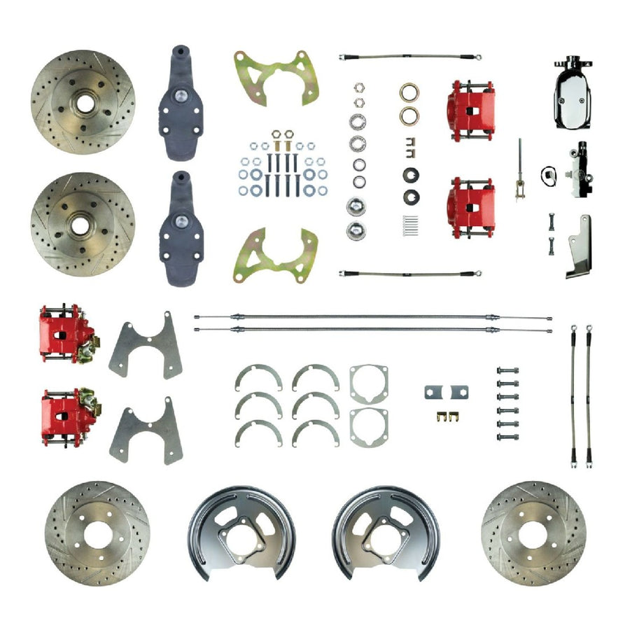 The Right Stuff 1965-68 Chevrolet Impala, 2" drop, Manual 4-Wheel Disc Brake Conversion Kit - (FSC654SDDZX)