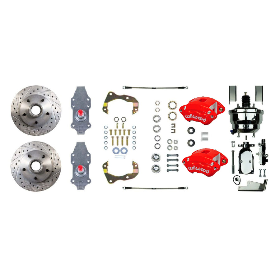 The Right Stuff 1955-58 Chevrolet Bel Air, 2" Drop, 4-Wheel Manual Disc Brake Conversion Kit - (FSC56DCDZX)