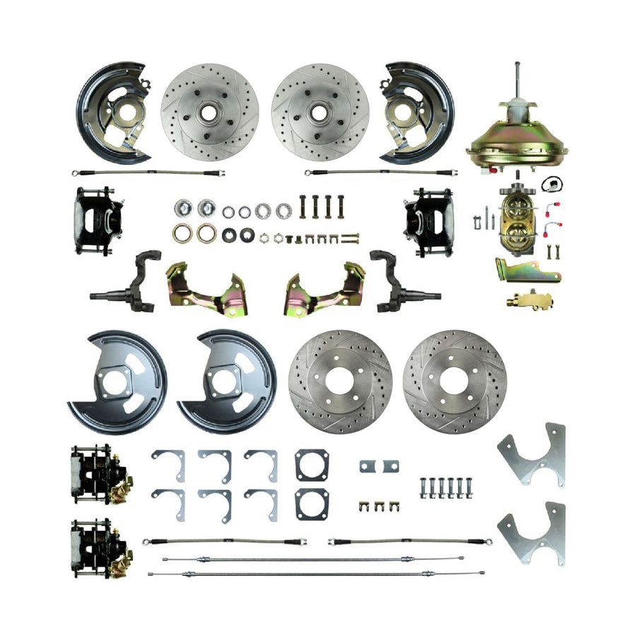 The Right Stuff 1969-74 GM A/F/X-Body, Staggered Shock, 4-Wheel Power Disc Brake Conversion - (AFXDC45CS)