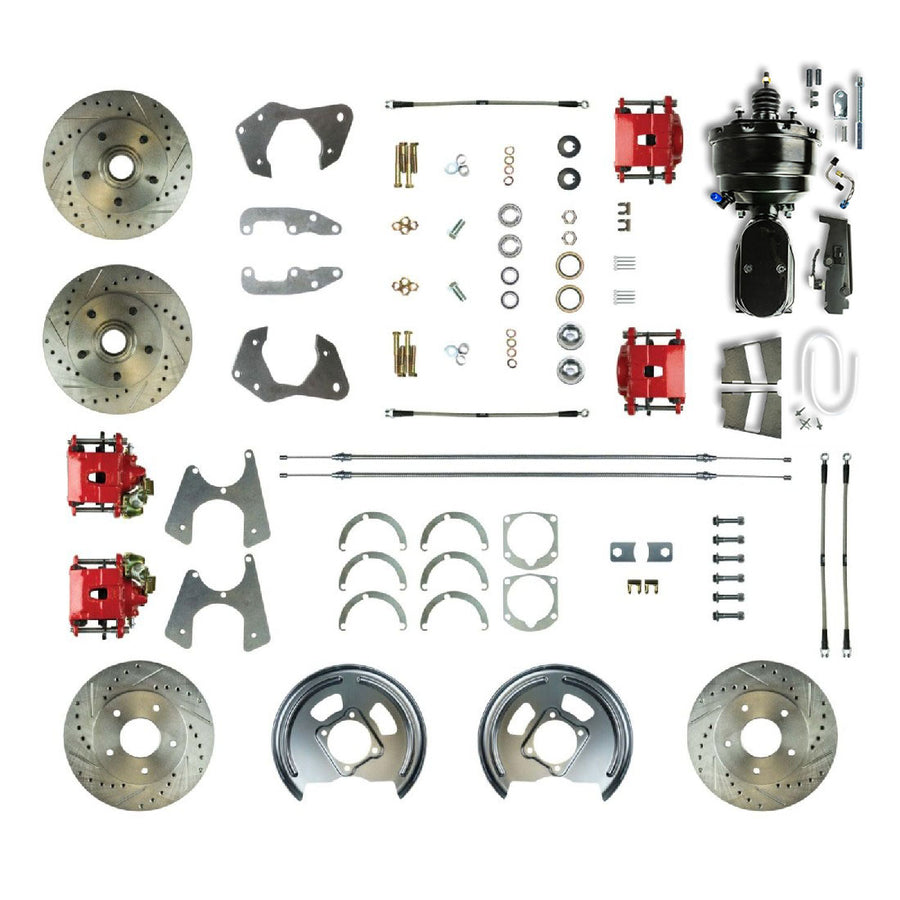 The Right Stuff 1965-68 Impala, 8" Black Booster, Power 4-Wheel Disc Brake Conversion Kit - (FSC654DCCZY)