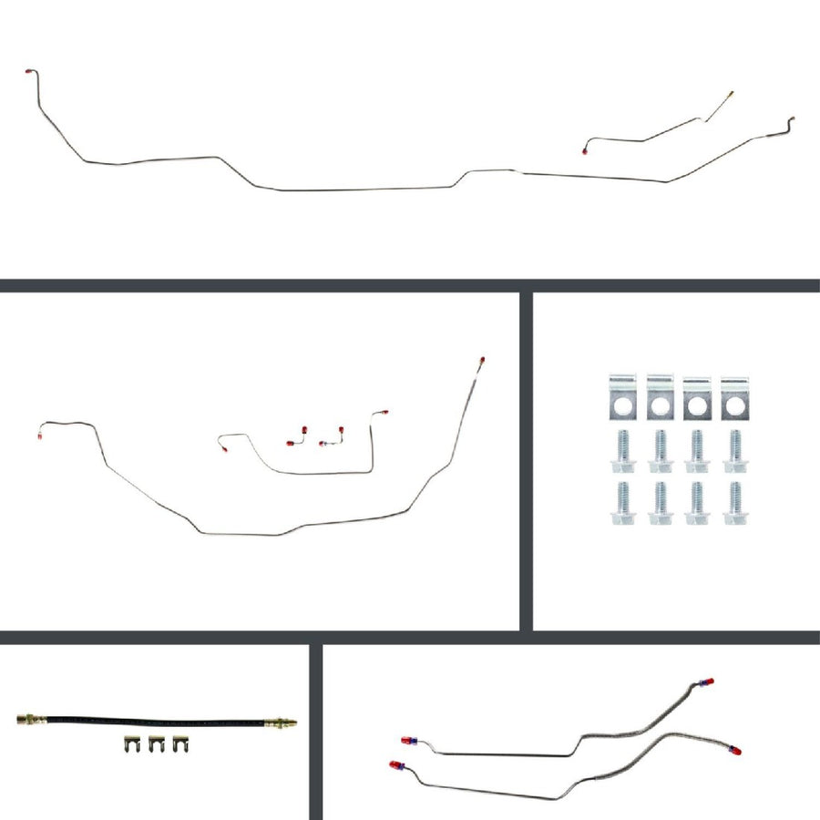 The Right Stuff 1968 GM A-Body Pre-Bent Stainless Front Disc Conversion 4-Wheel Brake Line Kit - (ASP68H4)
