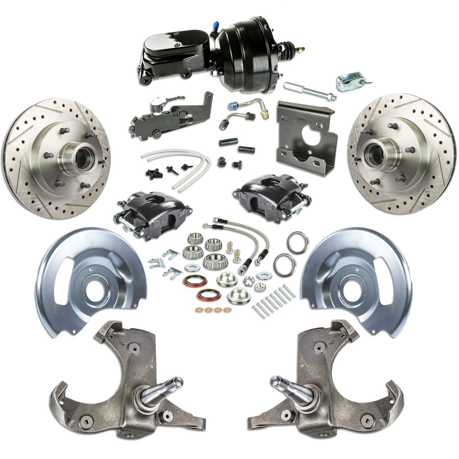 The Right Stuff 67-70 GM C10/C15 Truck/Sub w/2WD, Power Front Disc Kit, Blk Calipers Blk Upper 6x5.5 Bolt Pattern - (TDC6726BY)