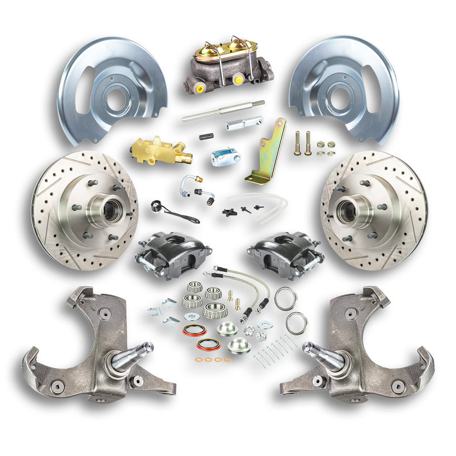 The Right Stuff 63-70 Chevrolet/GMC Truck & Suburban, Manual Front Disc Brake Kit Blk Calipers - (TSD6316B)