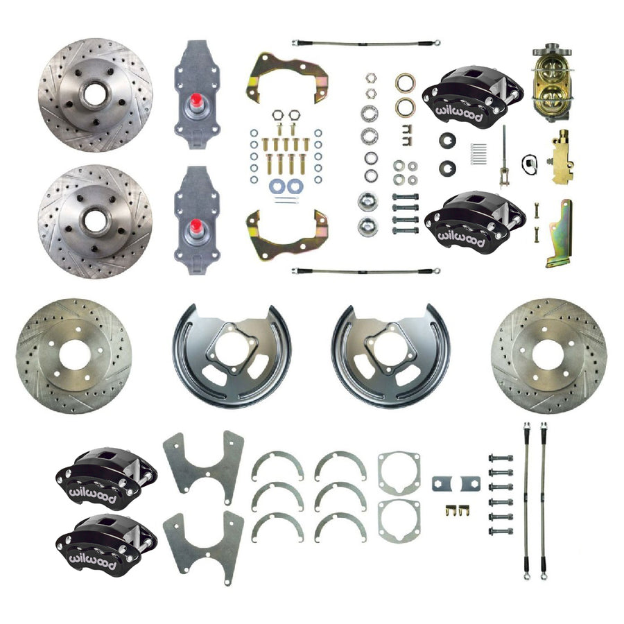 The Right Stuff 1955-64 Chevrolet Bel Air, 2" Drop, 4-Wheel Manual Disc Brake Conversion Kit - (FSC564SDDS)