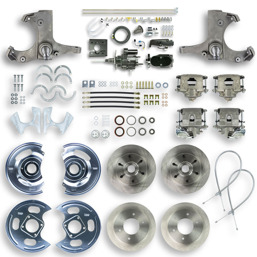 The Right Stuff 67-70 GM C10/C15 Truck/Suburban W/2WD Black Hydraulic Brake Assist 4-Wheel Disc Brake Conv - (THB6756Y)