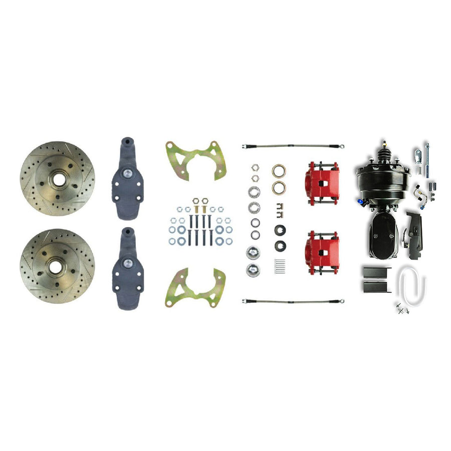 The Right Stuff 1958 Impala, 8" Dual Booster, 2" Drop, Power Front Disc Brake Conversion Kit - (FSC58DCDZY)