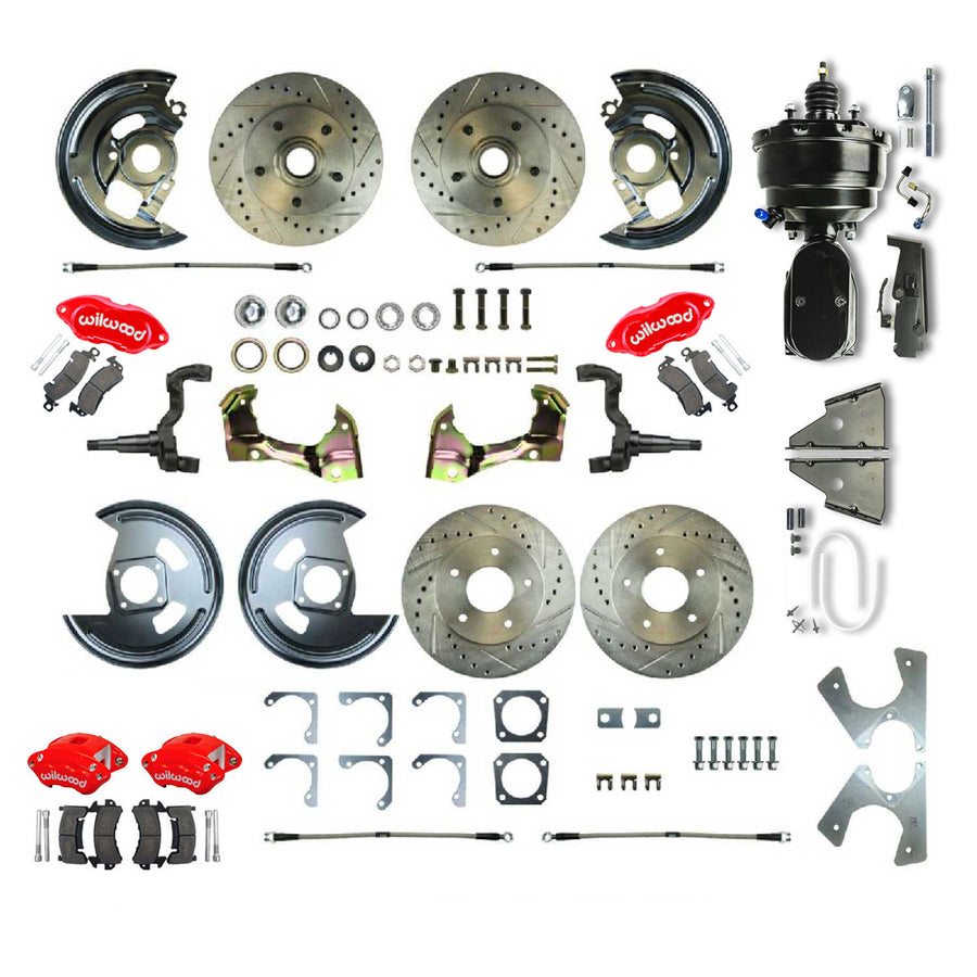 The Right Stuff 67-69 GM F-Body Non-Staggered 4 Wheel Power Disc Brake Conversion Kit - (AFXDC22CZY)