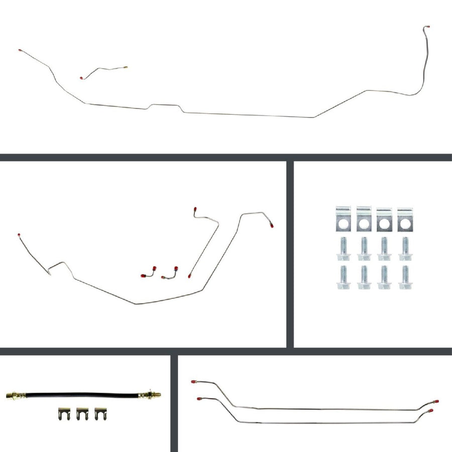 The Right Stuff 64-65 GM A-Body, Pre-Bent OE Steel Front Disc Conversion 4-Wheel Brake Line Kit - (ASM64H2)