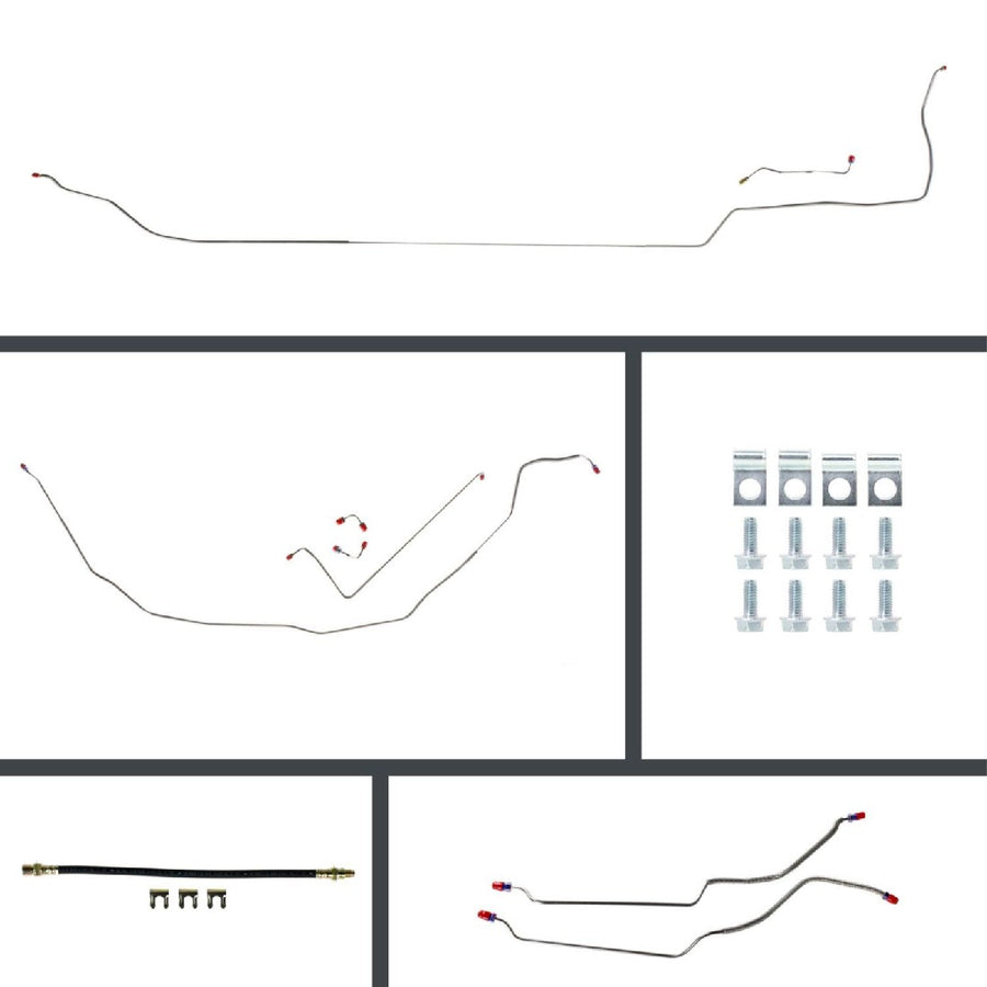 The Right Stuff 1968 GM A-Body, Pre-Bent Stainless Front Disc Conversion 4-Wheel Brake Line Kit - (ASM68C4)