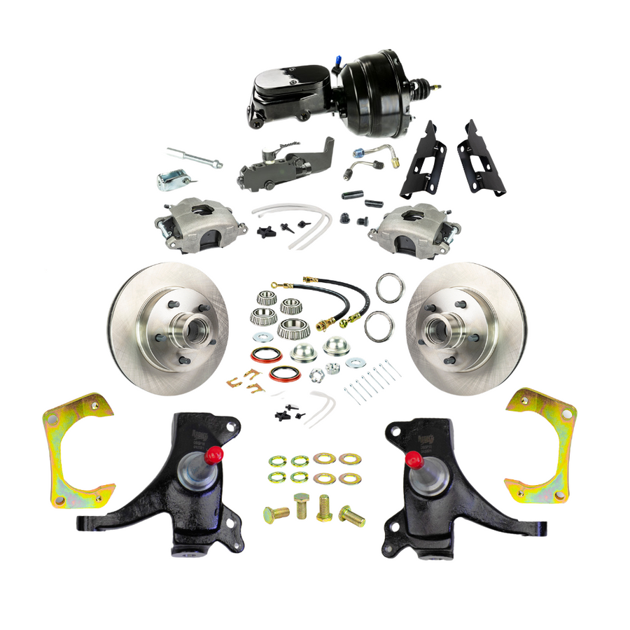 The Right Stuff 1973-87 GM C10/C15 Truck/Suburban 2" Drop, Power Front Disc Kit, Black Upper - (TDC7325DY)