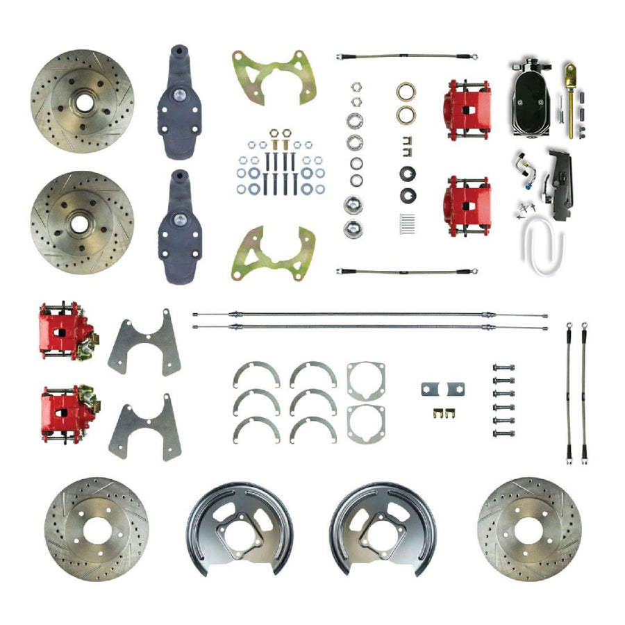 The Right Stuff 1965-68 Chevrolet Impala, 2" drop, Manual 4-Wheel Disc Brake Conversion Kit - (FSC654SDDZY)