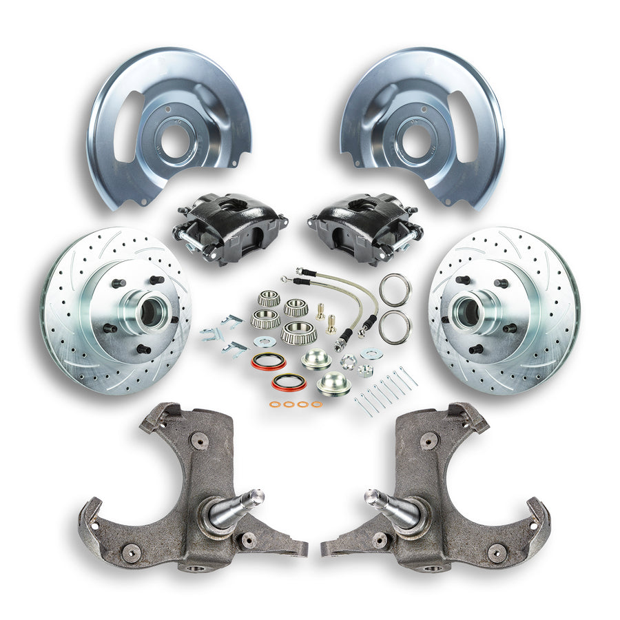 The Right Stuff 60-62 GM Truck/Suburban, 2WD, "At The Wheel" Disc Conversion Kit, Red Calipers - (TWK6015B)