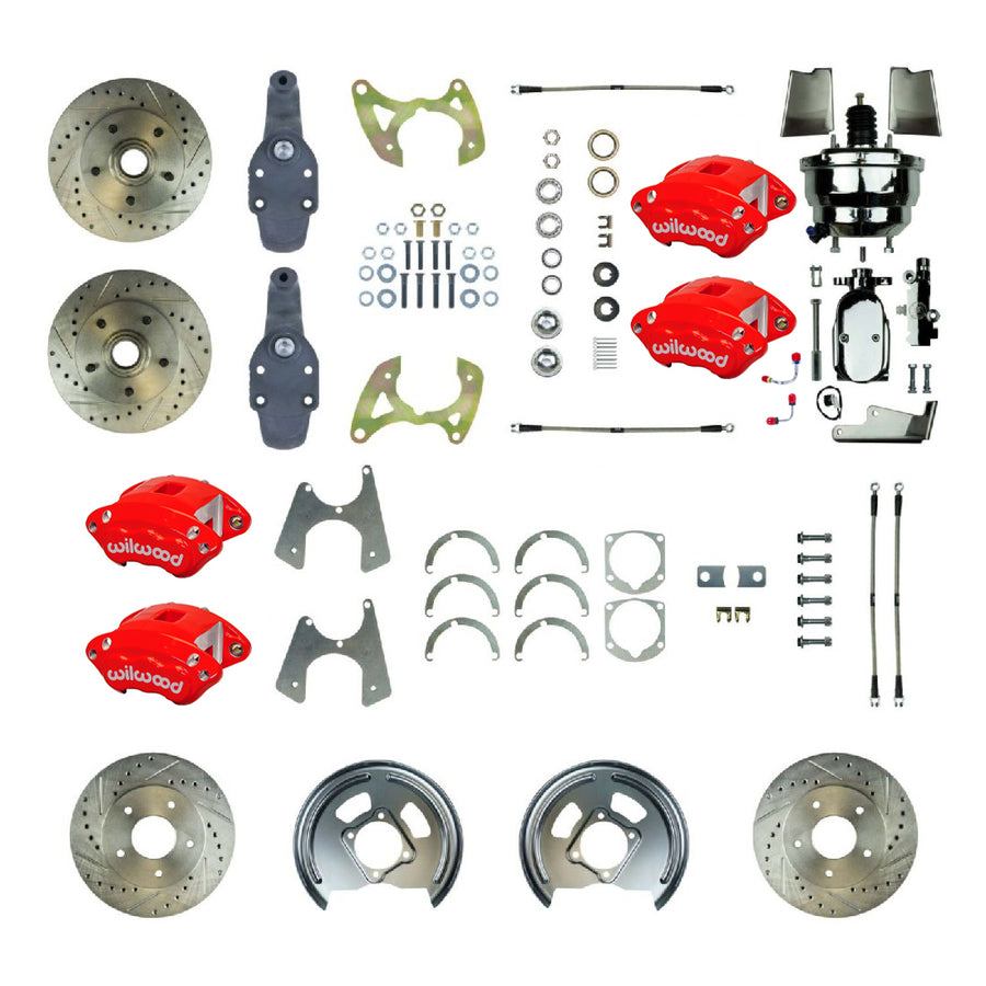 The Right Stuff 1965-70 Impala, 2"Drop, 8"Booster, Performance 4-Wheel Disc Brake Conversion Kit - (FSC664DCDZX)