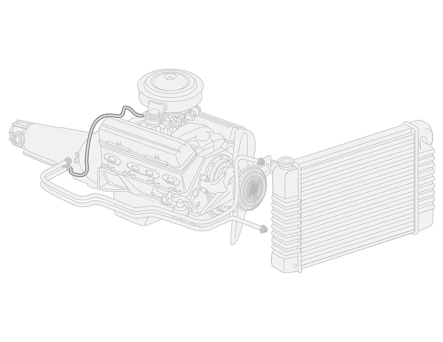 The Right Stuff 1973-79 Ford Bronco/F100/150 w/C6, Pre-Bent Stainless Steel Trans Modulator Line - (TTV7369S)