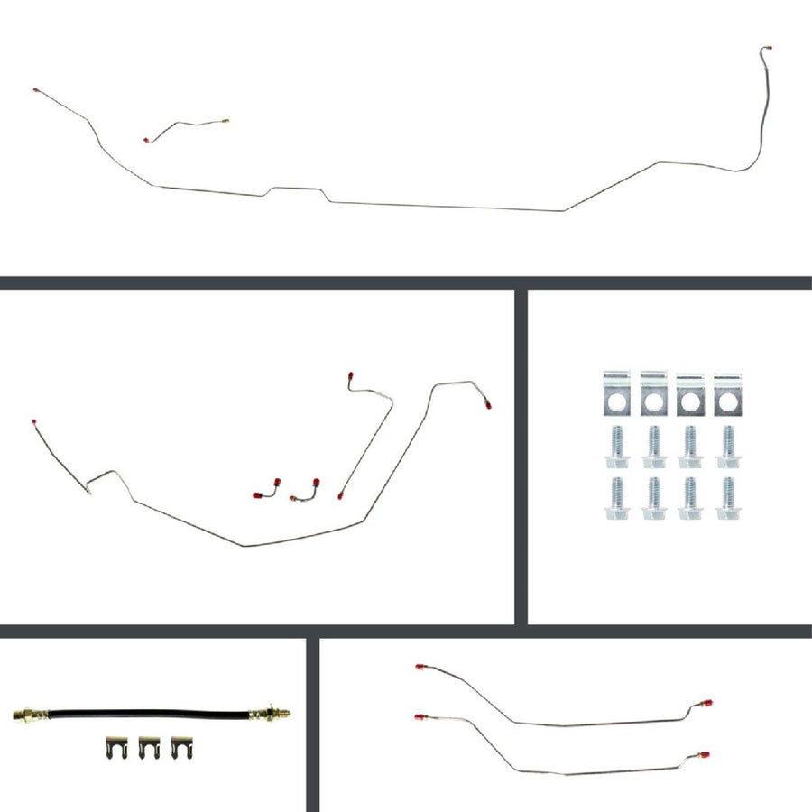 The Right Stuff 64-65 GM A-Body, Pre-Bent Stainless Front Disc Conversion 4-Wheel Brake Line Kit - (ASM64H4)