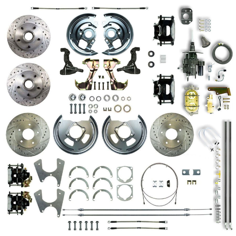 The Right Stuff 69-74 GM A/F/X-Body Staggered Shock 4-Wheel Hydraulic Brake Assist Disc Conv Blk Calipers - (AFXHB45CS)