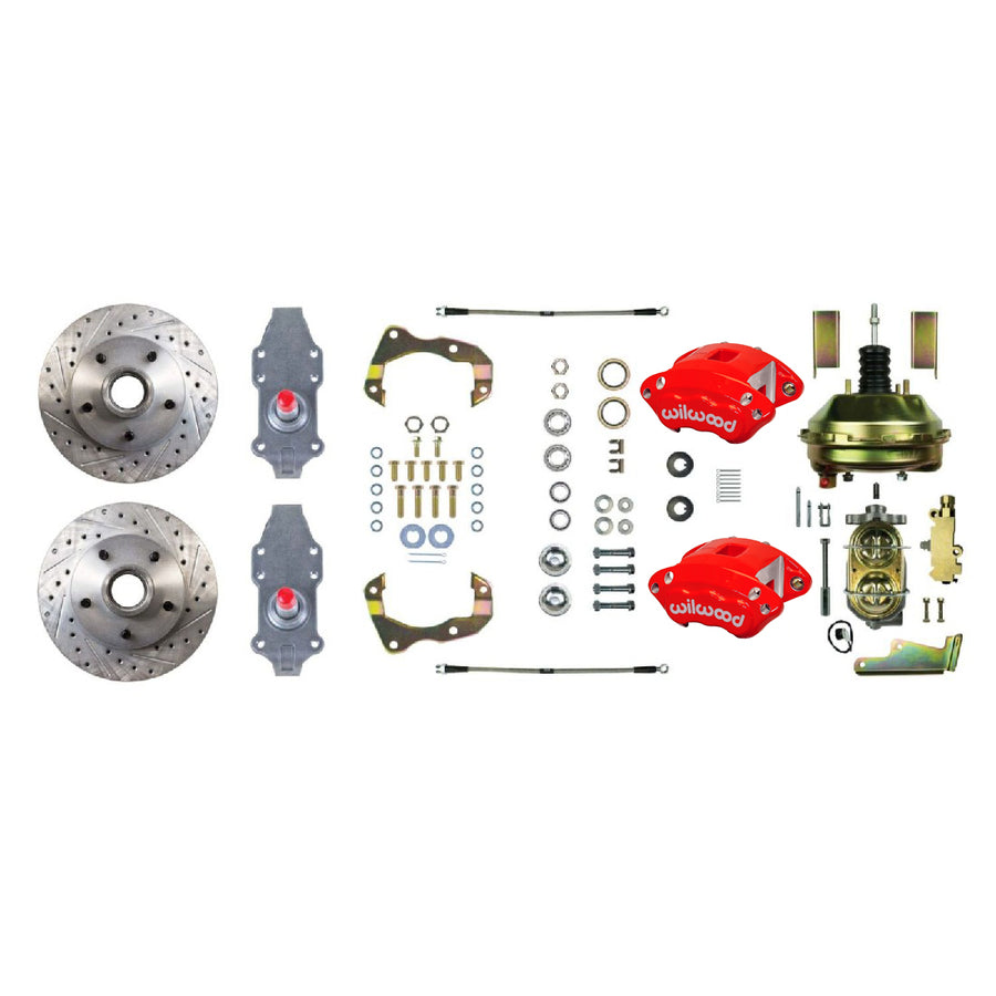 The Right Stuff 1955-58 Chevrolet Bel Air, 2" Drop, 4-Wheel Manual Disc Brake Conversion Kit - (FSC56DCDZ)