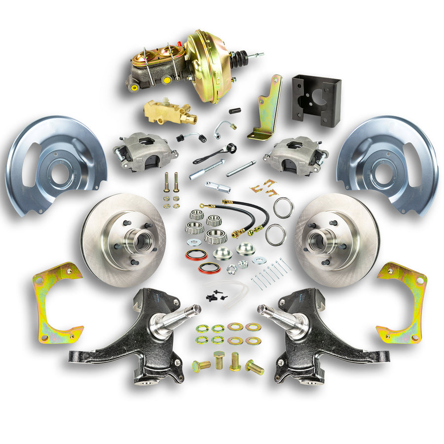 The Right Stuff 63-66 Chevrolet/GMC Truck/Suburban, 2" Drop, Power Front Disc Brake Conversion 5x5 Bolt Pattern - (TDC6325D)