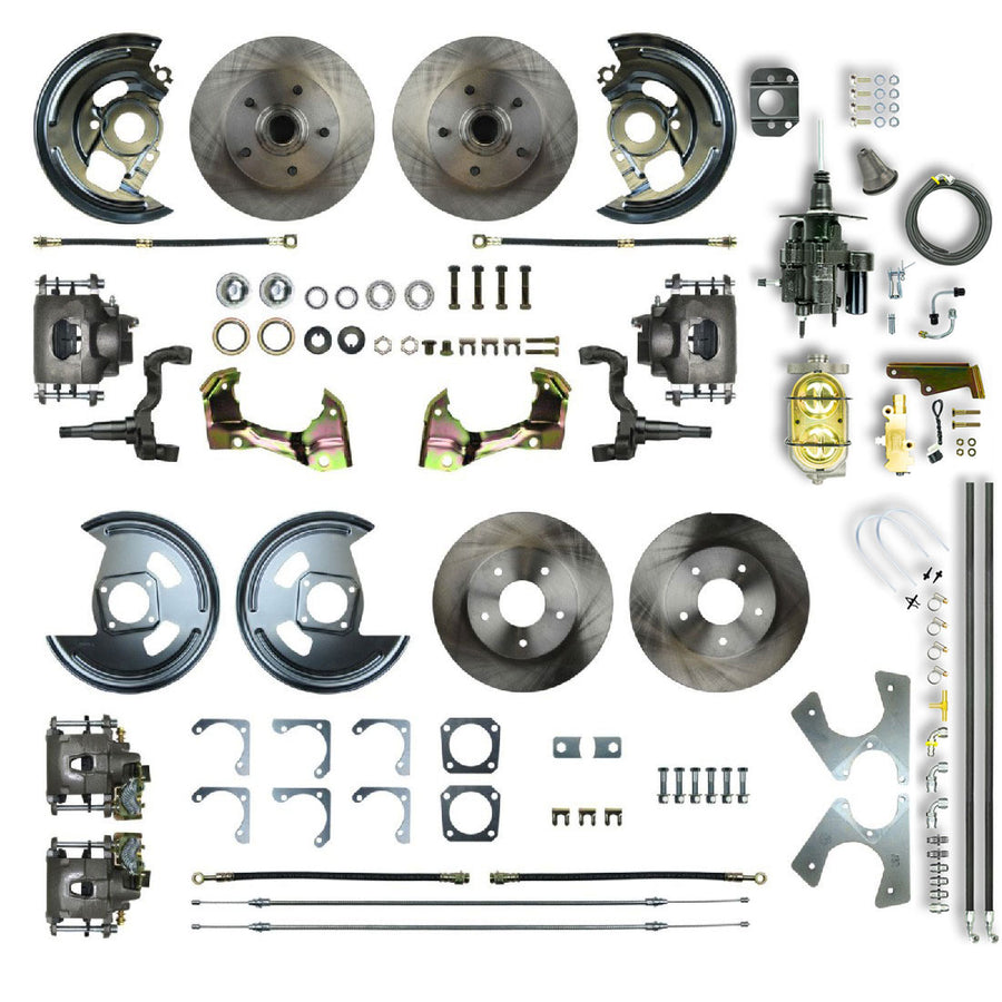 The Right Stuff 1967 GM F-Body Non-Staggered 4 Wheel Hydraulic Brake Assist Disc Brake Conversion, AFXHB42C - (AFXHB42C)
